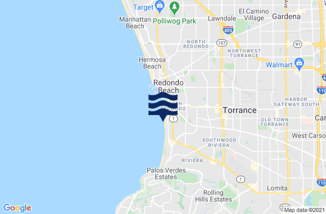 Carte des horaires des marées pour Redondo Beach State Park, United States