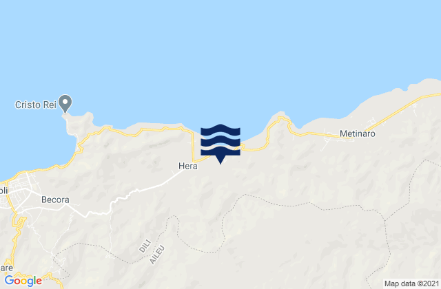 Carte des horaires des marées pour Remexio, Timor Leste