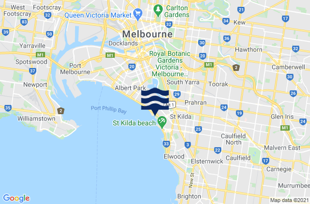 Carte des horaires des marées pour Richmond, Australia
