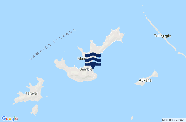 Carte des horaires des marées pour Rikitea, French Polynesia