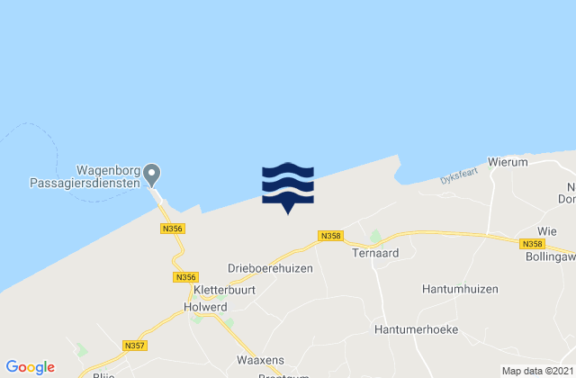 Carte des horaires des marées pour Rinsumageast, Netherlands