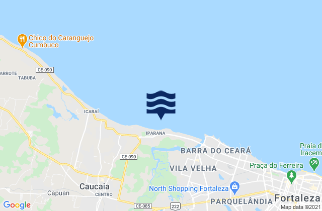 Carte des horaires des marées pour Rio Ceara (bar), Brazil