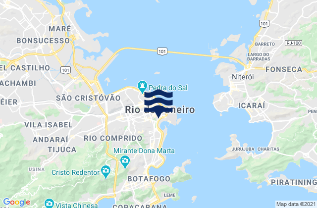 Carte des horaires des marées pour Rio de Janeiro, Brazil