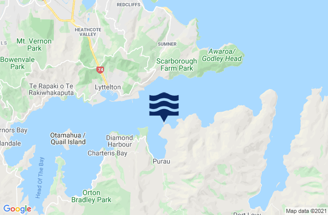 Carte des horaires des marées pour Ripapa Island, New Zealand