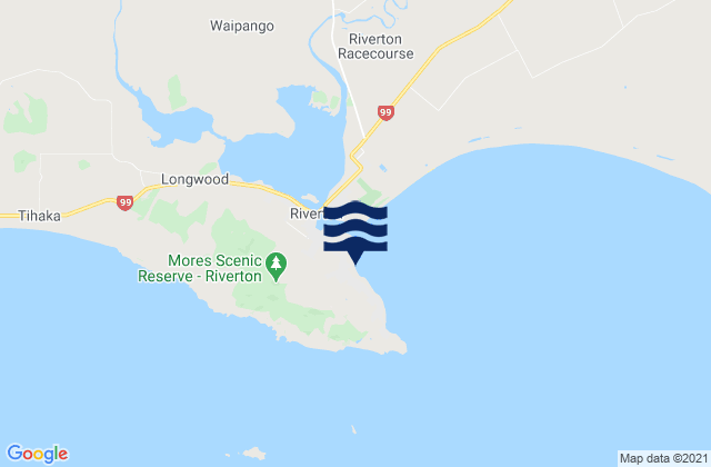 Carte des horaires des marées pour Riverton/Aparima, New Zealand