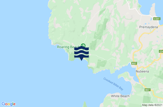 Carte des horaires des marées pour Roaring Beach, Australia