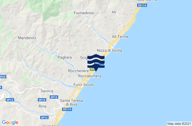 Carte des horaires des marées pour Roccalumera, Italy