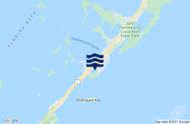 Carte des horaires des marées pour Rock Harbor (Key Largo), United States