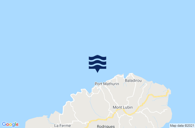 Carte des horaires des marées pour Rodrigues MU (Port Mathurin), Reunion