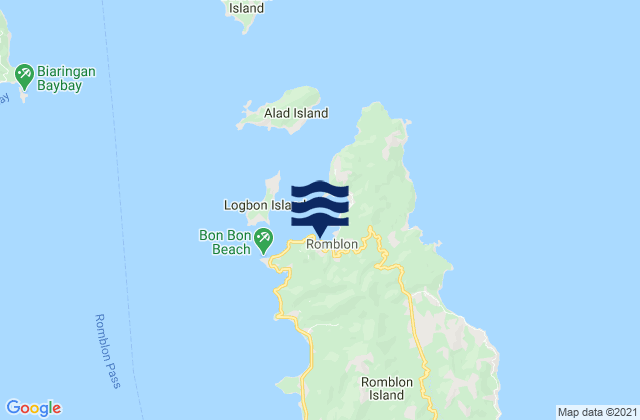 Carte des horaires des marées pour Romblon, Philippines