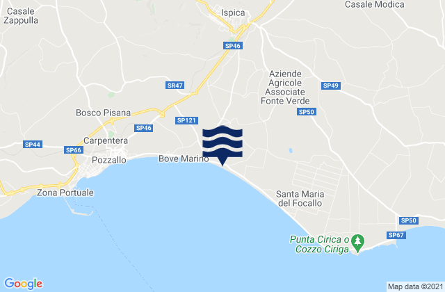 Carte des horaires des marées pour Rosolini, Italy