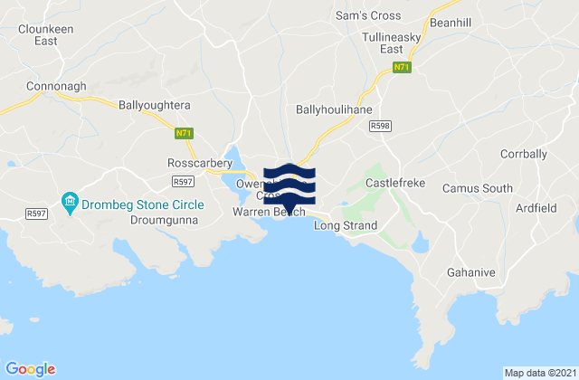 Carte des horaires des marées pour Rosscarbery Bay, Ireland