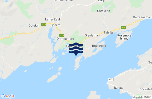 Carte des horaires des marées pour Rossdohan Island, Ireland