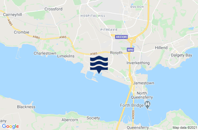 Carte des horaires des marées pour Rosyth, United Kingdom