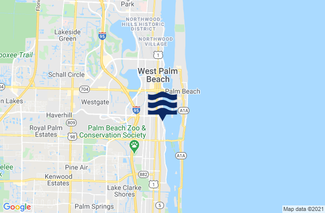 Carte des horaires des marées pour Royal Palm Estates, United States
