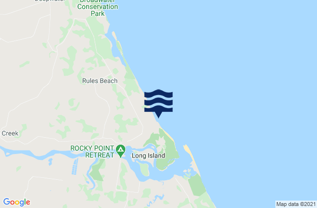 Carte des horaires des marées pour Rules Beach, Australia