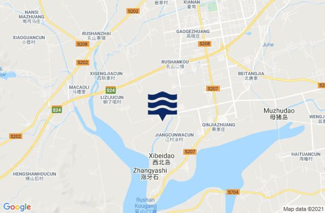Carte des horaires des marées pour Rushankou, China