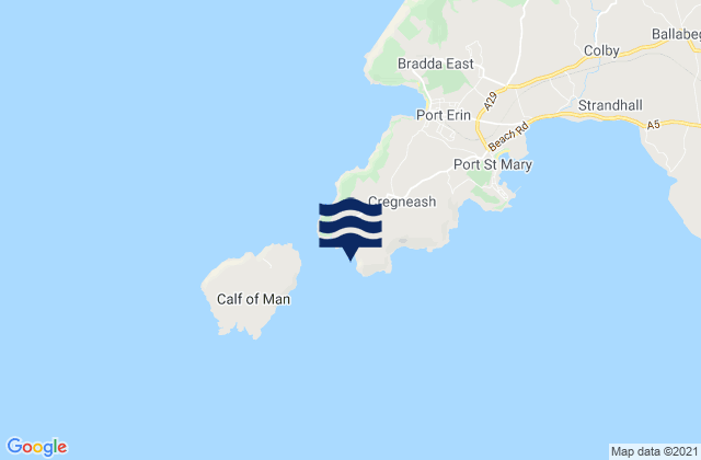 Carte des horaires des marées pour Rushen, Isle of Man