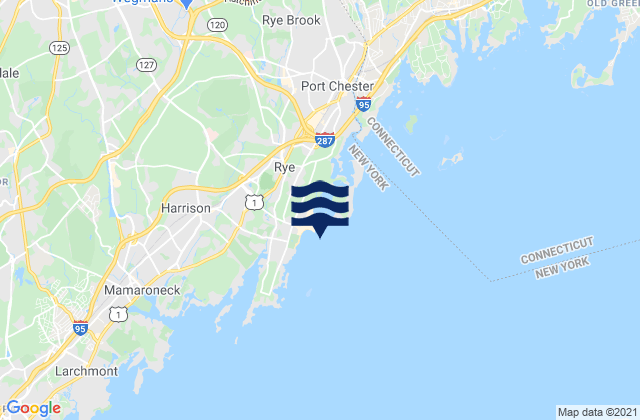 Carte des horaires des marées pour Rye Beach, United States