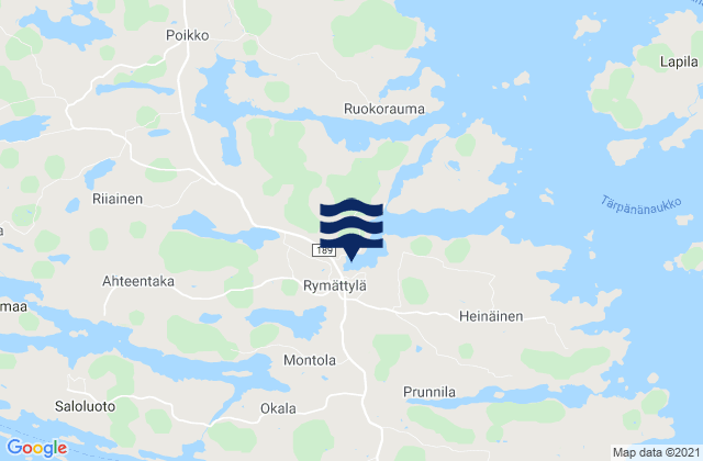 Carte des horaires des marées pour Rymättylä, Finland