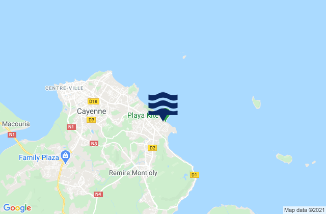 Carte des horaires des marées pour Rémire-Montjoly, French Guiana