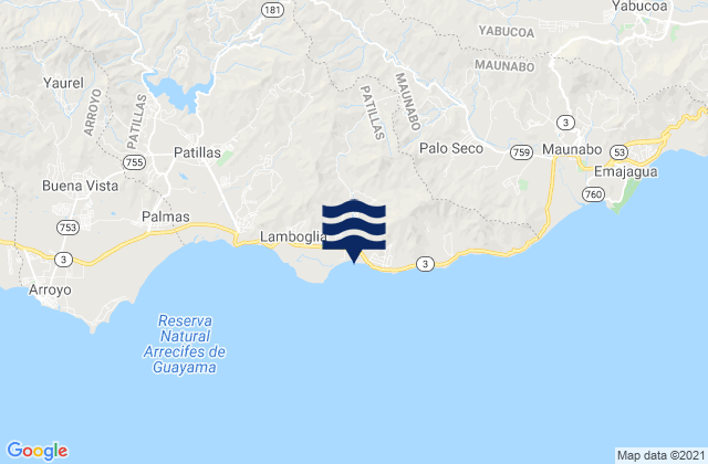 Carte des horaires des marées pour Ríos Barrio, Puerto Rico