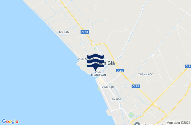 Carte des horaires des marées pour Rạch Giá, Vietnam