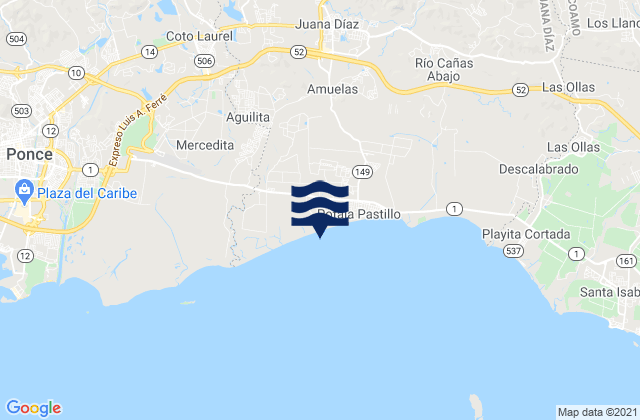 Carte des horaires des marées pour Sabana Llana Barrio, Puerto Rico