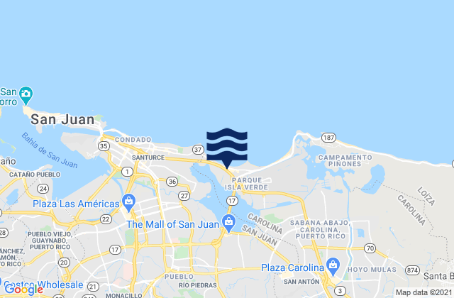 Carte des horaires des marées pour Sabana Llana Sur Barrio, Puerto Rico