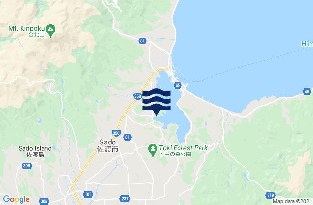 Carte des horaires des marées pour Sado Shi, Japan