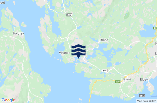 Carte des horaires des marées pour Sagvåg, Norway