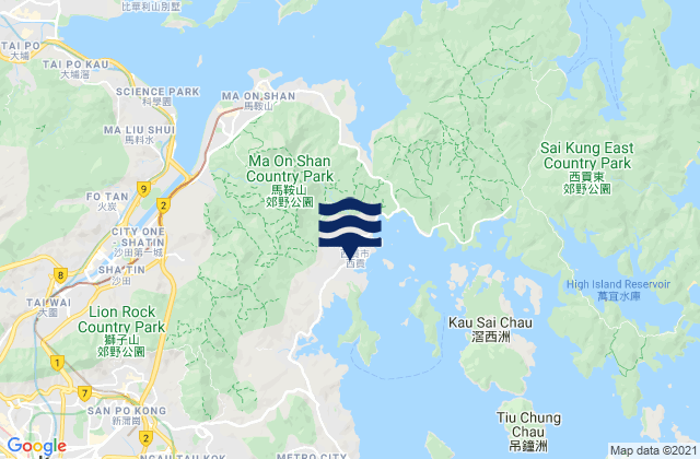 Carte des horaires des marées pour Sai Kung, Hong Kong