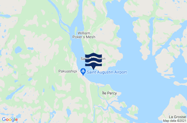 Carte des horaires des marées pour Saint-Augustin, Canada