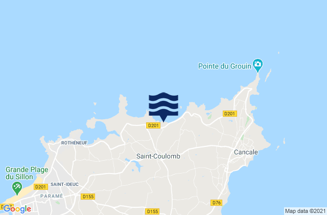 Carte des horaires des marées pour Saint-Coulomb, France