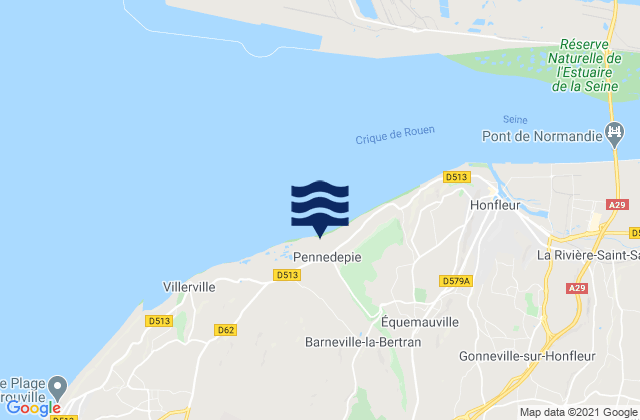 Carte des horaires des marées pour Saint-Gatien-des-Bois, France