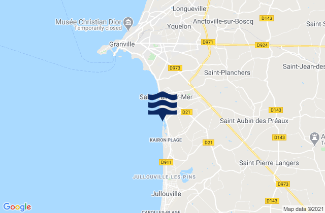 Carte des horaires des marées pour Saint-Jean-des-Champs, France
