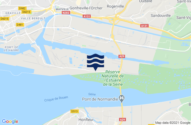 Carte des horaires des marées pour Saint-Laurent-de-Brévedent, France