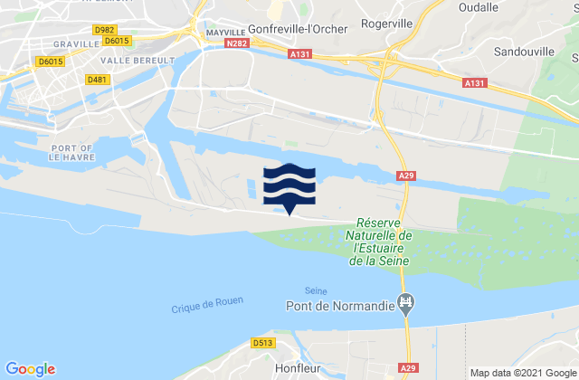 Carte des horaires des marées pour Saint-Martin-du-Manoir, France