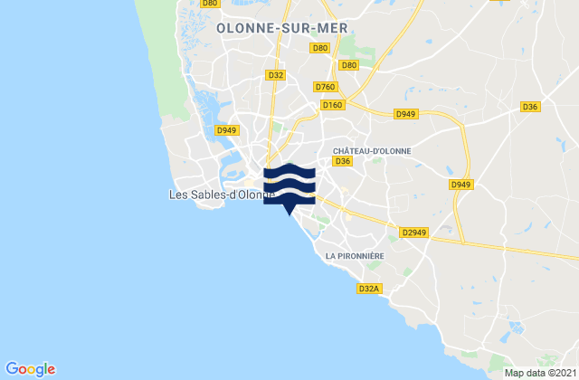 Carte des horaires des marées pour Saint-Mathurin, France