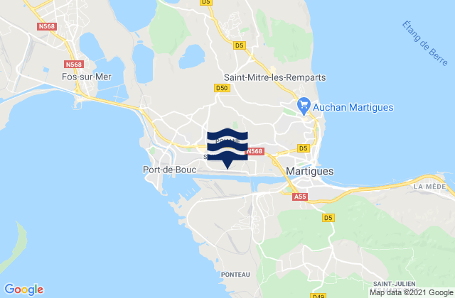 Carte des horaires des marées pour Saint-Mitre-les-Remparts, France