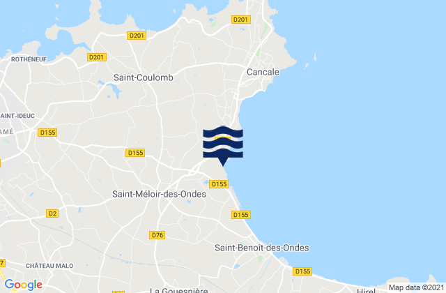 Carte des horaires des marées pour Saint-Méloir-des-Ondes, France