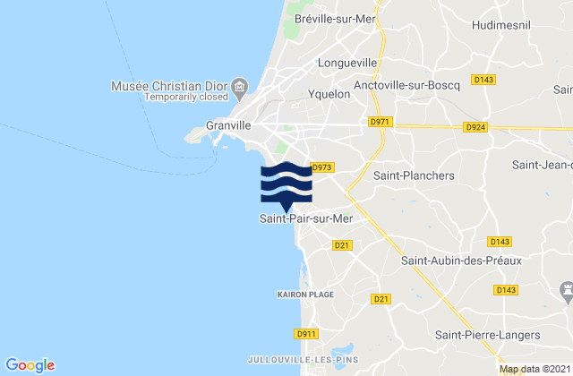 Carte des horaires des marées pour Saint-Pair-sur-Mer, France