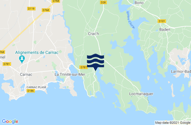 Carte des horaires des marées pour Saint-Philibert, France