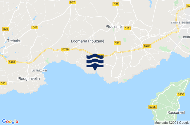 Carte des horaires des marées pour Saint-Renan, France