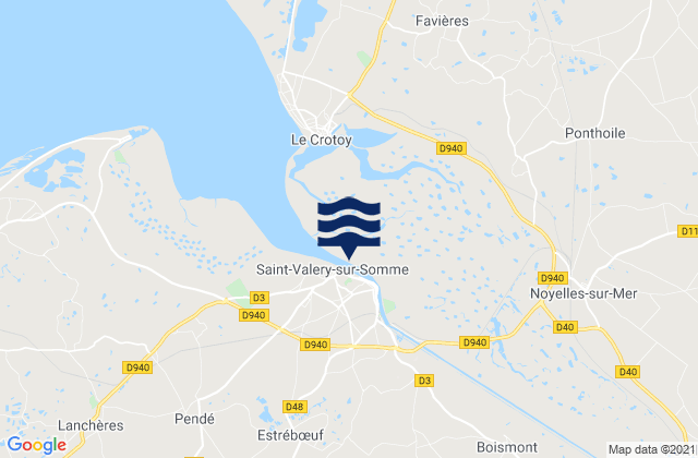 Carte des horaires des marées pour Saint-Valery-sur-Somme, France