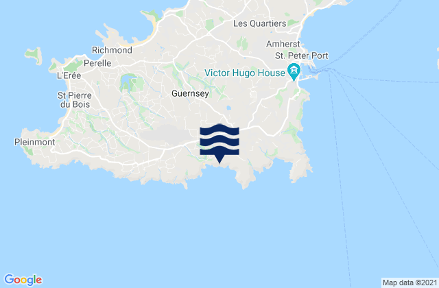 Carte des horaires des marées pour Saint Andrew, Guernsey