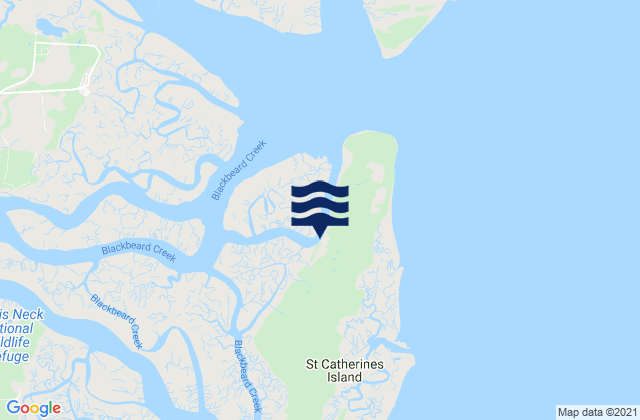 Carte des horaires des marées pour Saint Catherines Island, United States
