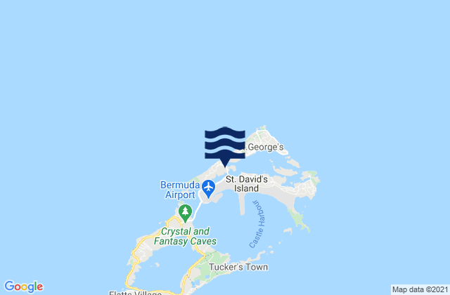 Carte des horaires des marées pour Saint George’s Parish, Bermuda