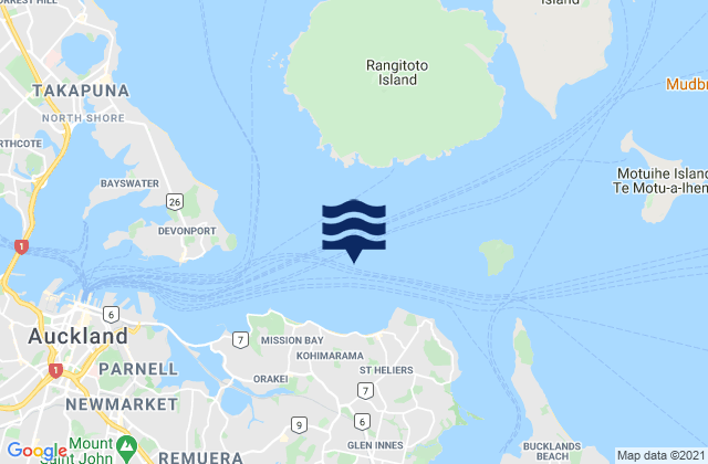 Carte des horaires des marées pour Saint Heliers Bay, New Zealand
