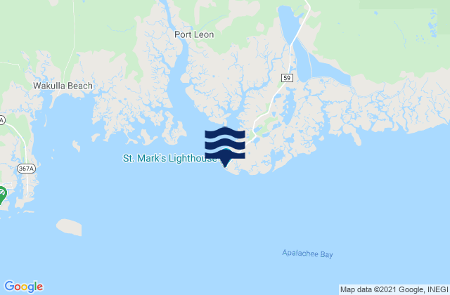 Carte des horaires des marées pour Saint Marks lighthouse, Apalachee Bay, United States